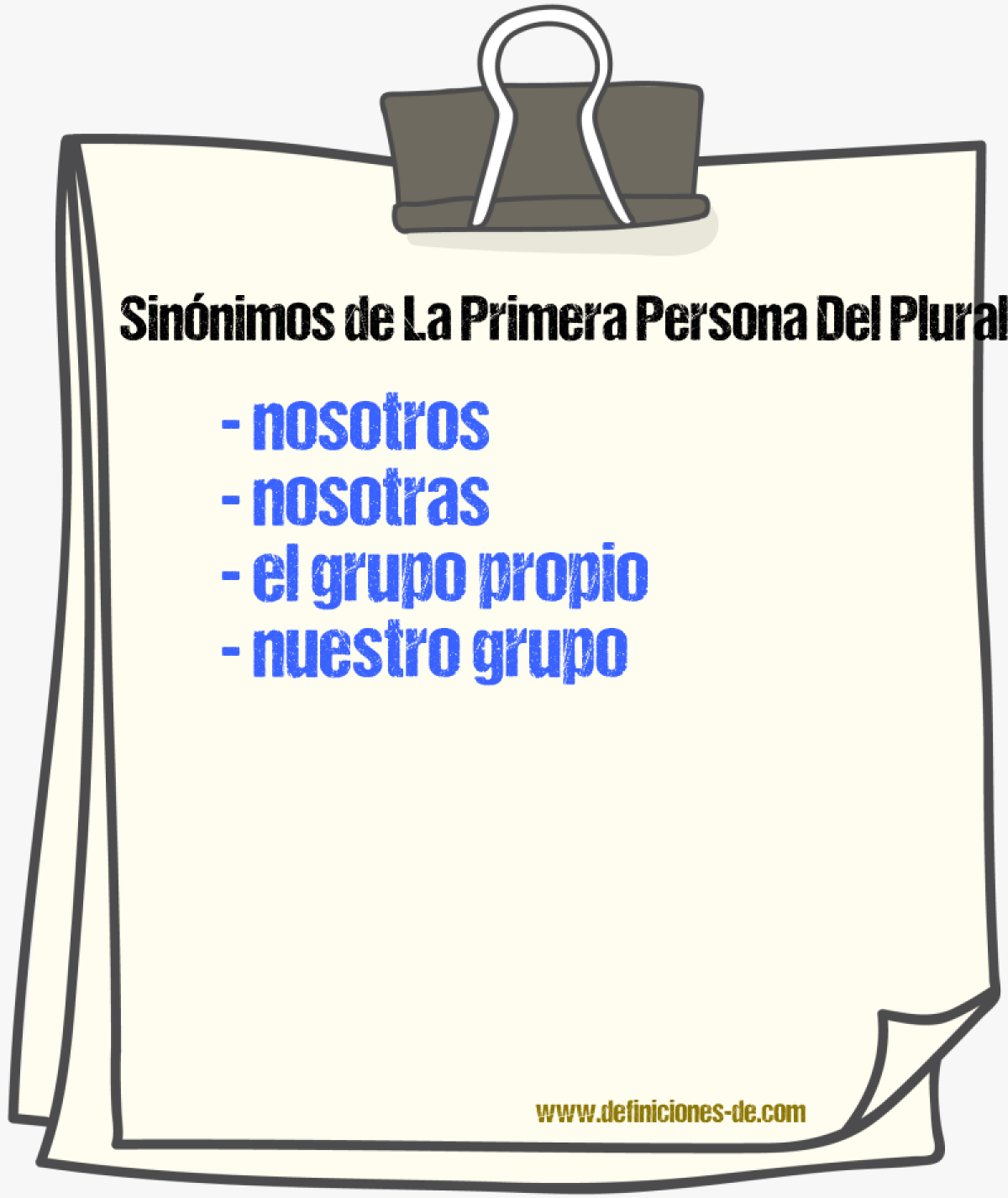 Sinónimos de la primera persona del plural