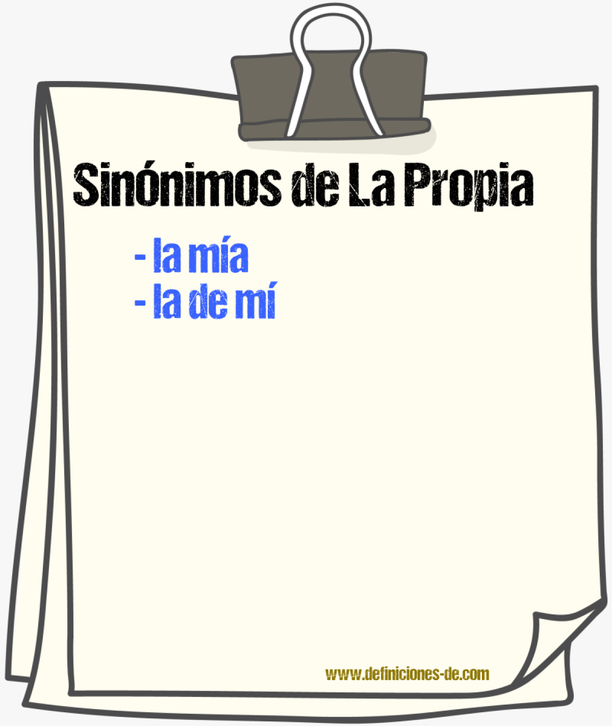 Sinónimos de la propia