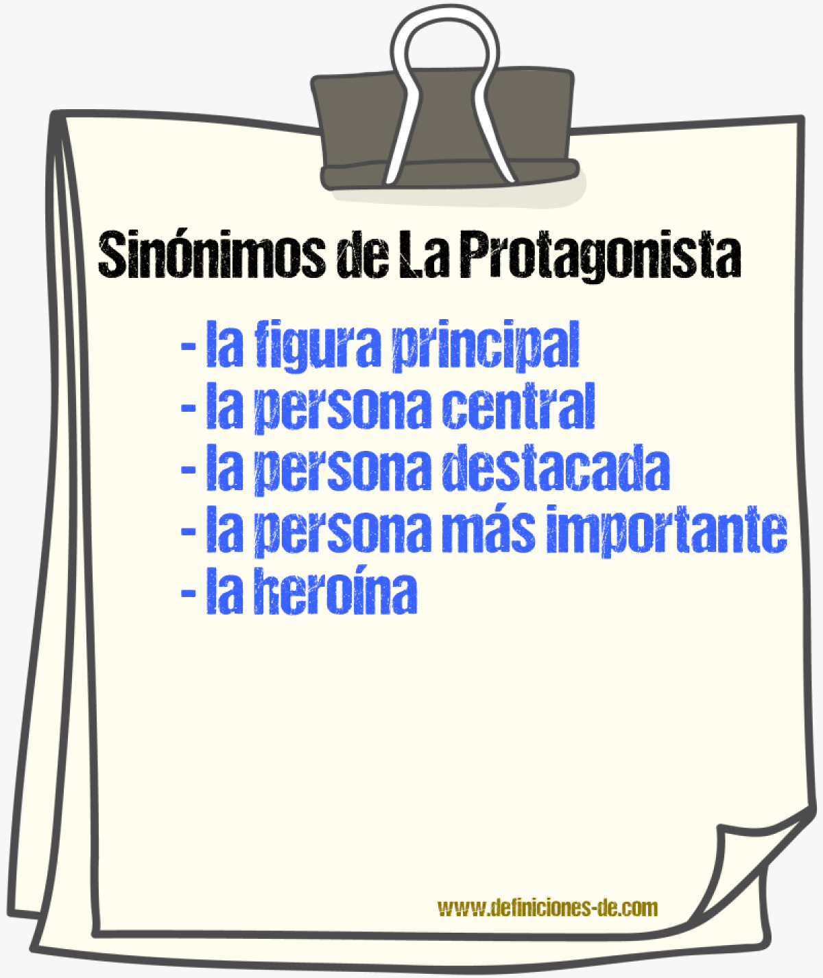 Sinónimos de la protagonista