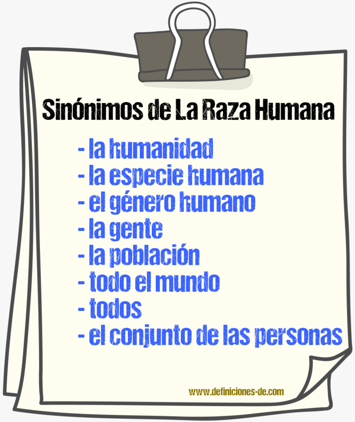 Sinónimos de la raza humana