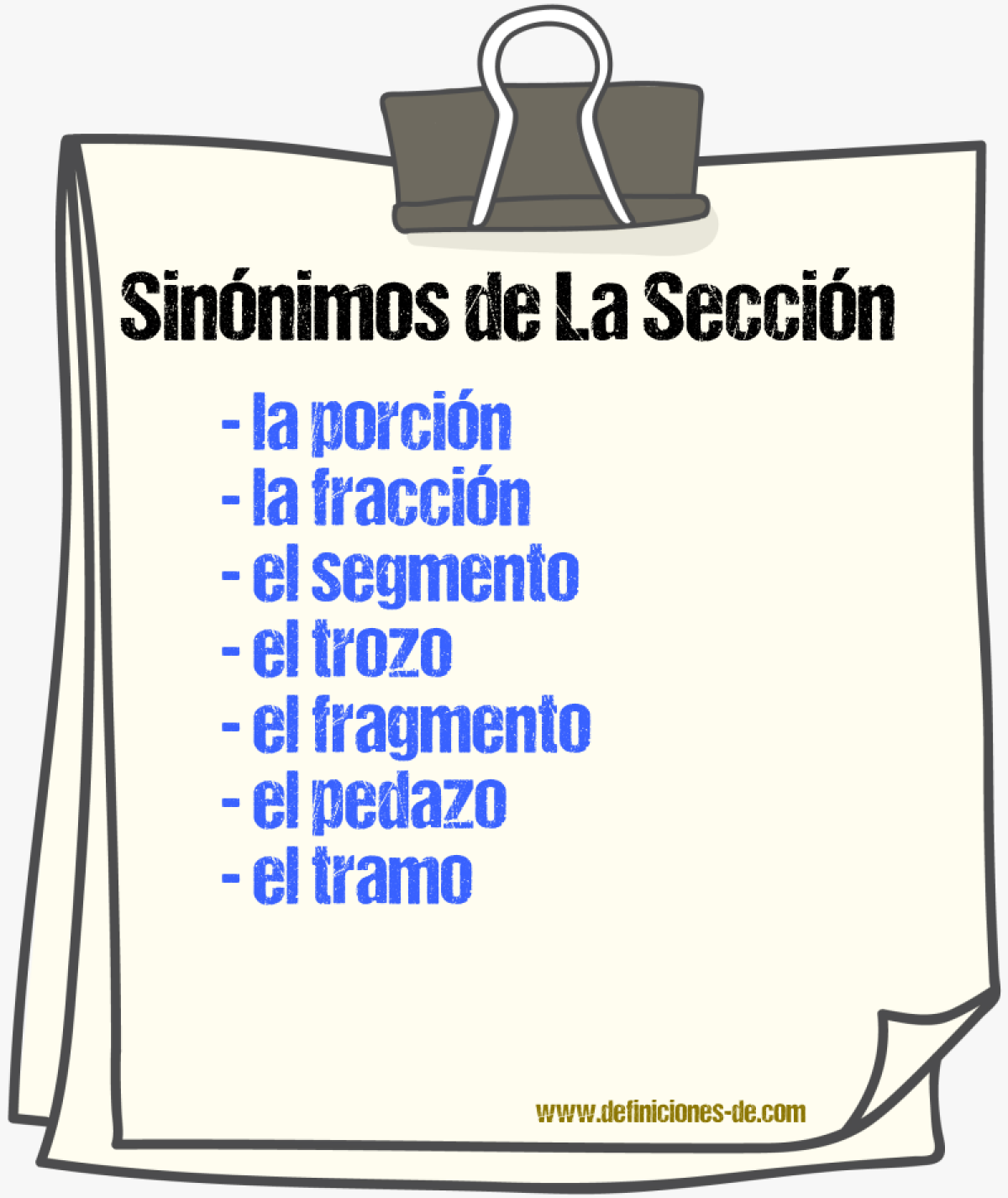 Sinónimos de la sección