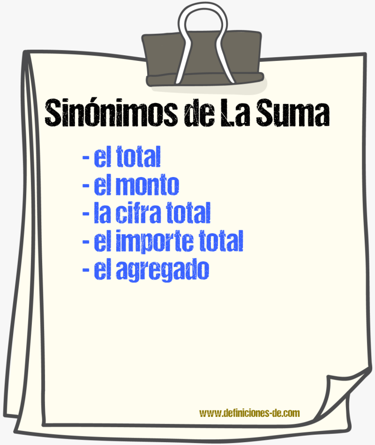 Sinónimos de la suma