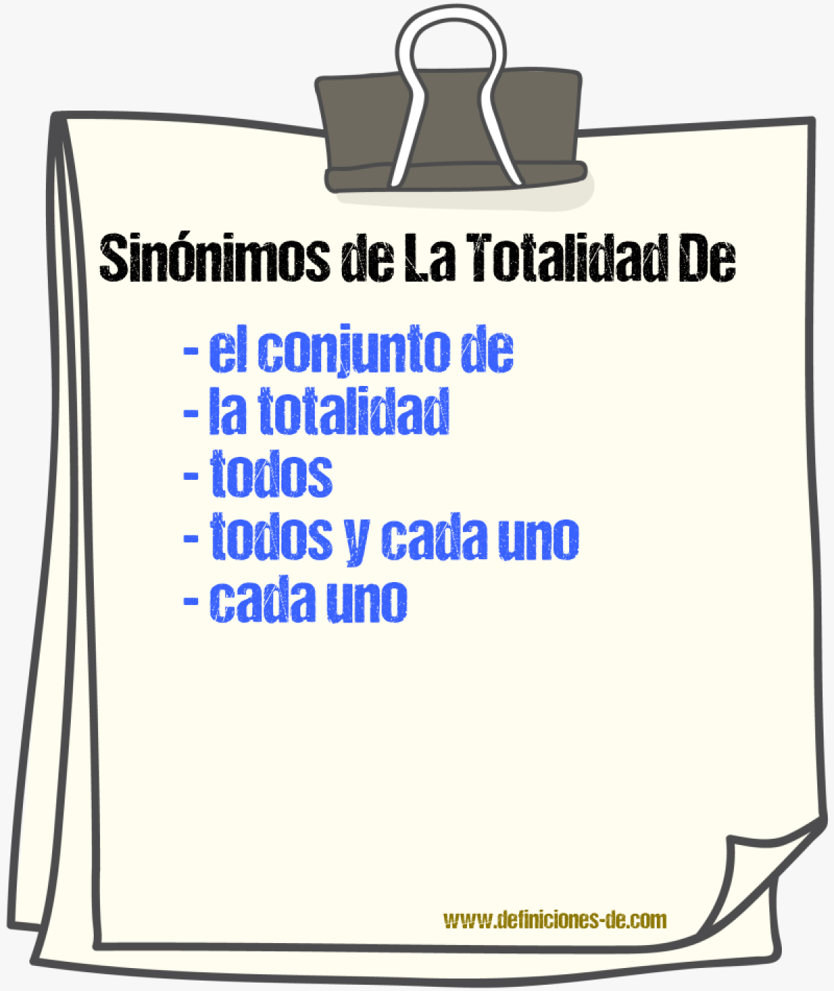 Sinónimos de la totalidad de