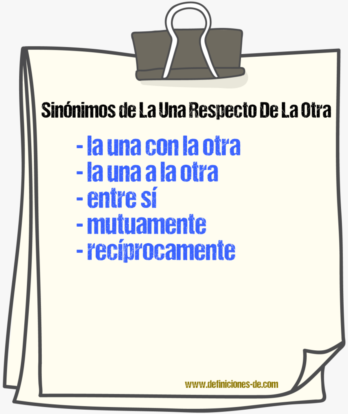 Sinónimos de la una respecto de la otra