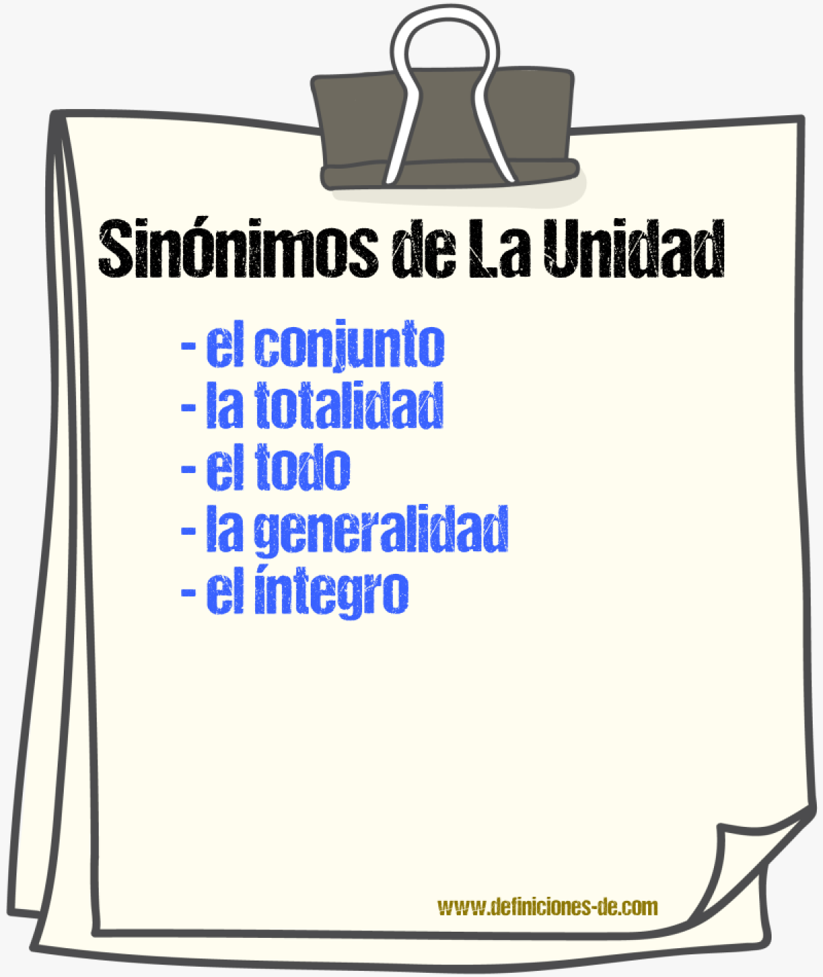 Sinónimos de la unidad