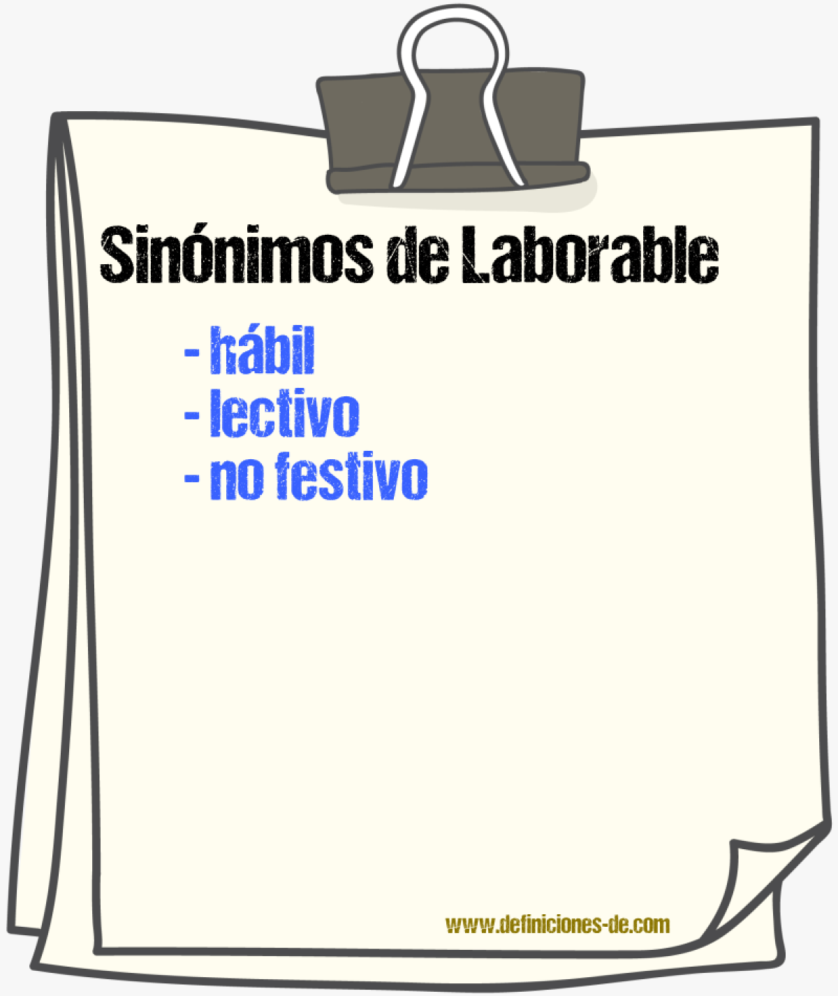 Sinnimos de laborable