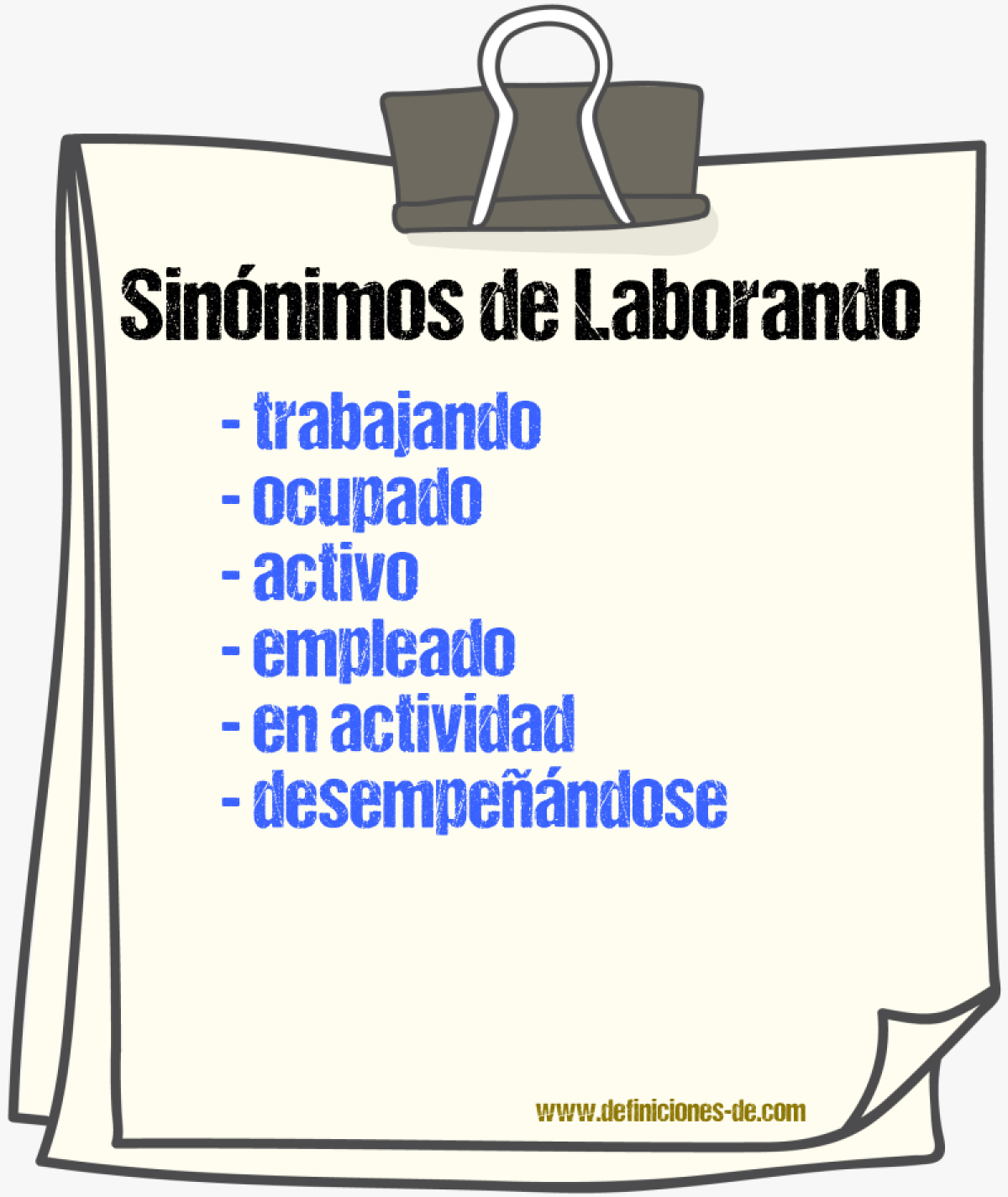 Sinónimos de laborando