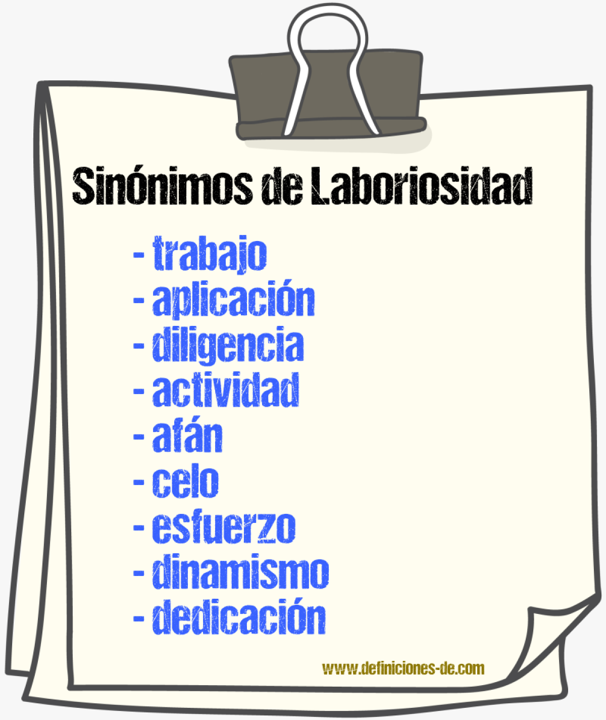 Sinnimos de laboriosidad