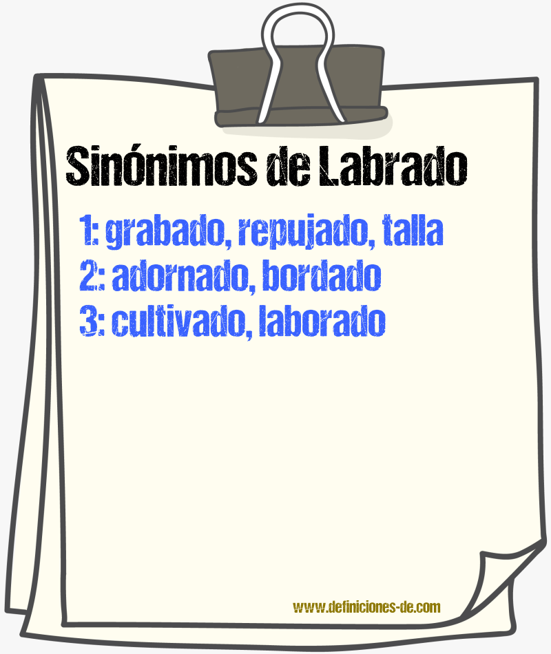 Sinnimos de labrado