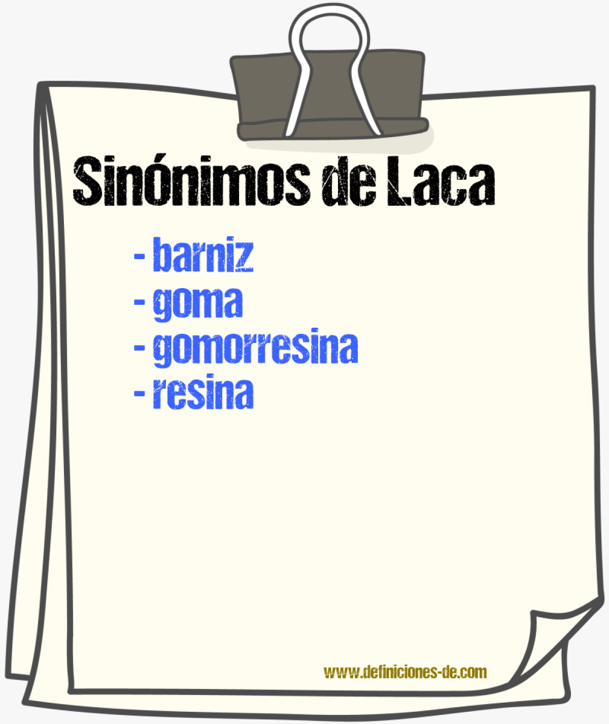 Sinnimos de laca