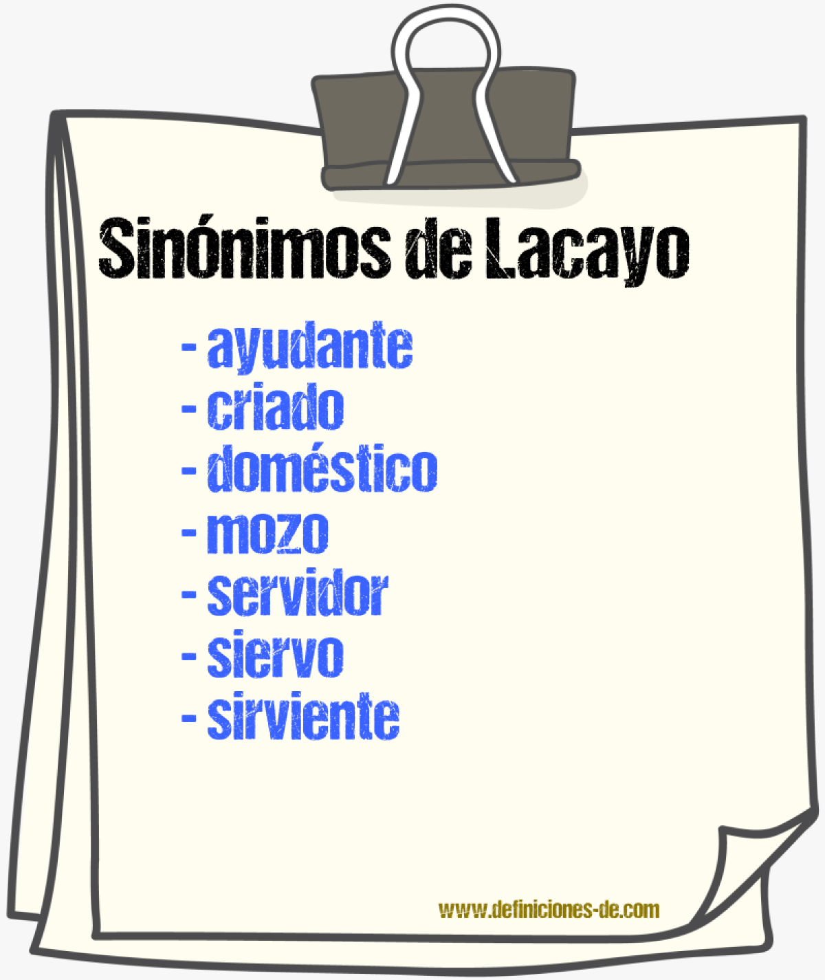 Sinnimos de lacayo