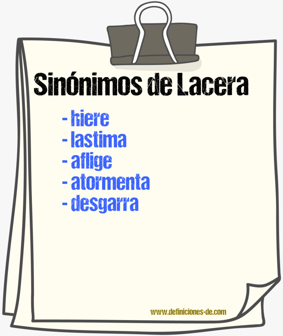 Sinónimos de lacera