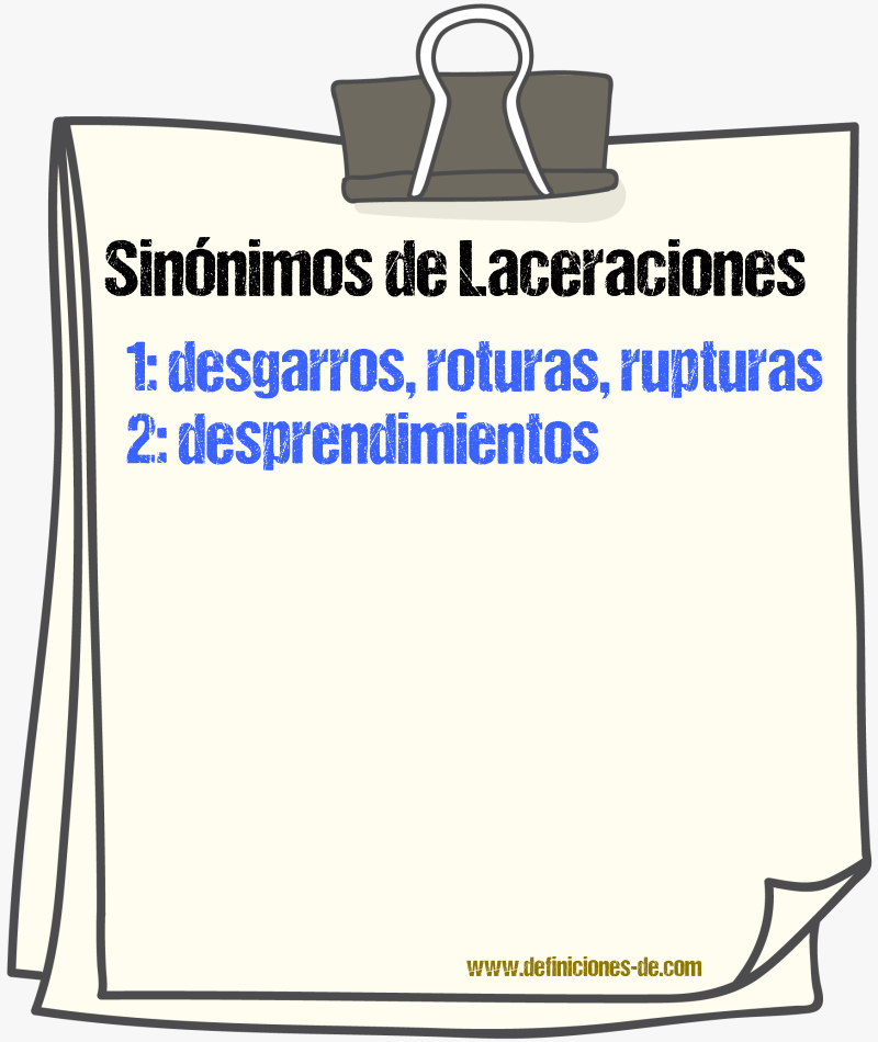 Sinónimos de laceraciones