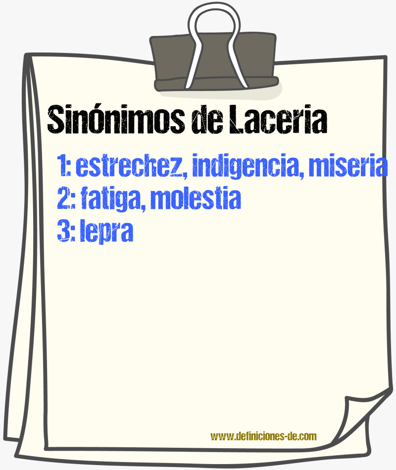 Sinnimos de laceria