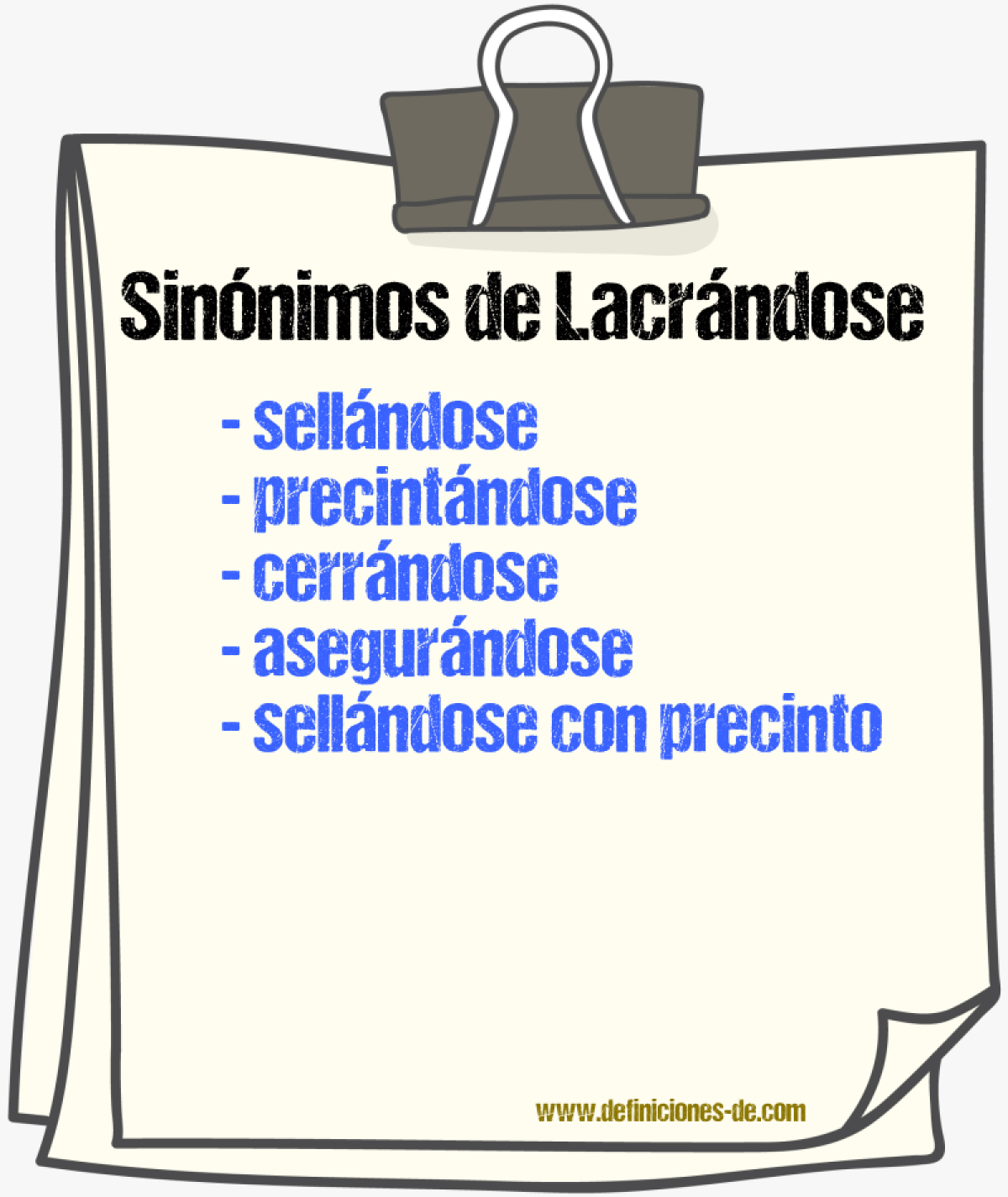 Sinónimos de lacrándose