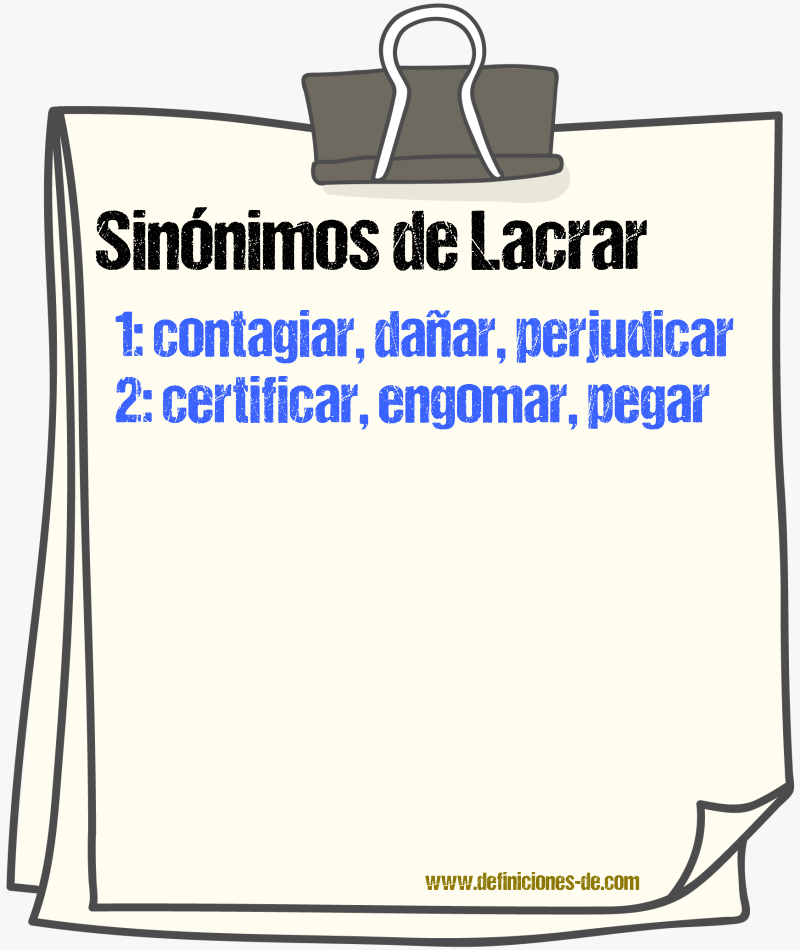 Sinnimos de lacrar