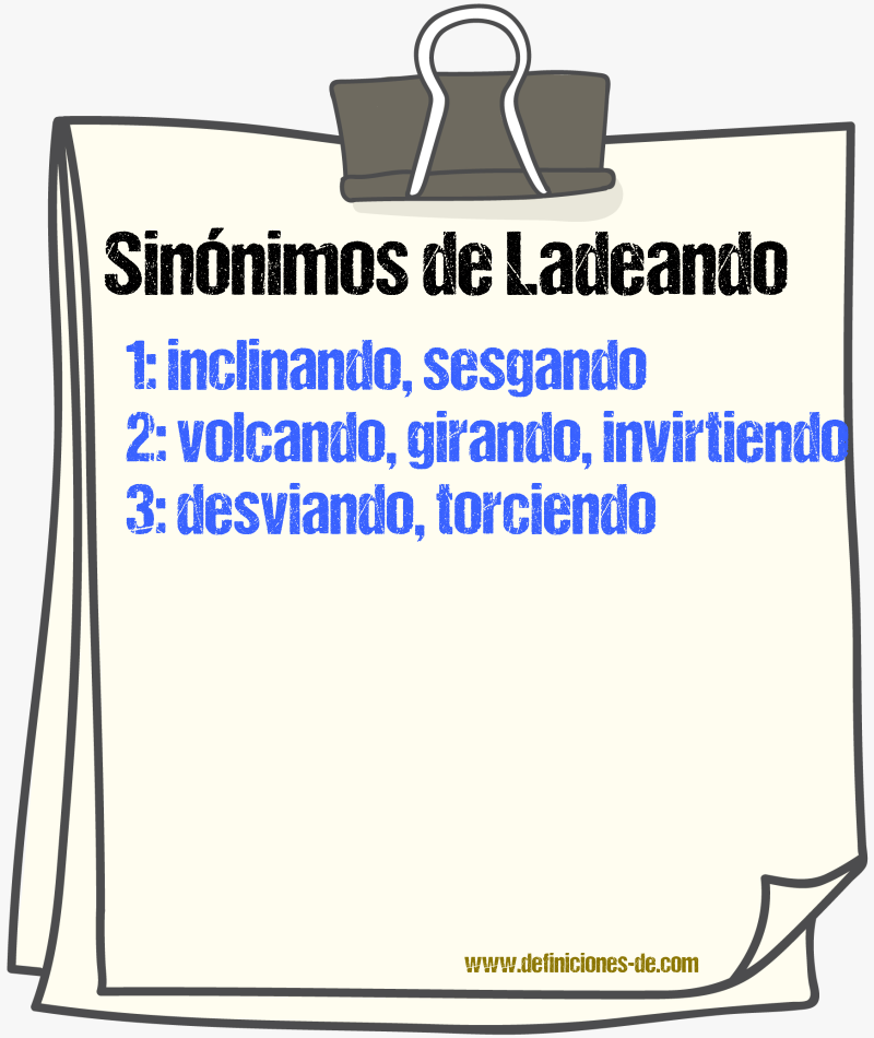 Sinónimos de ladeando