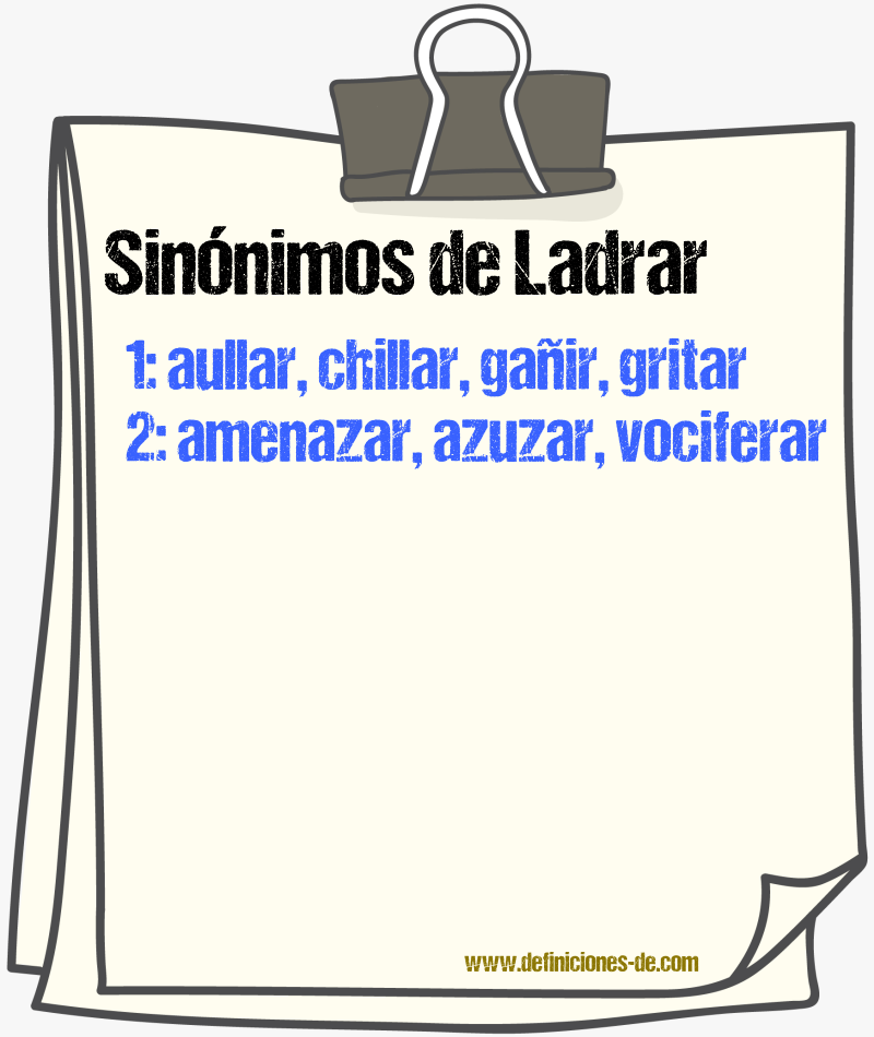 Sinnimos de ladrar