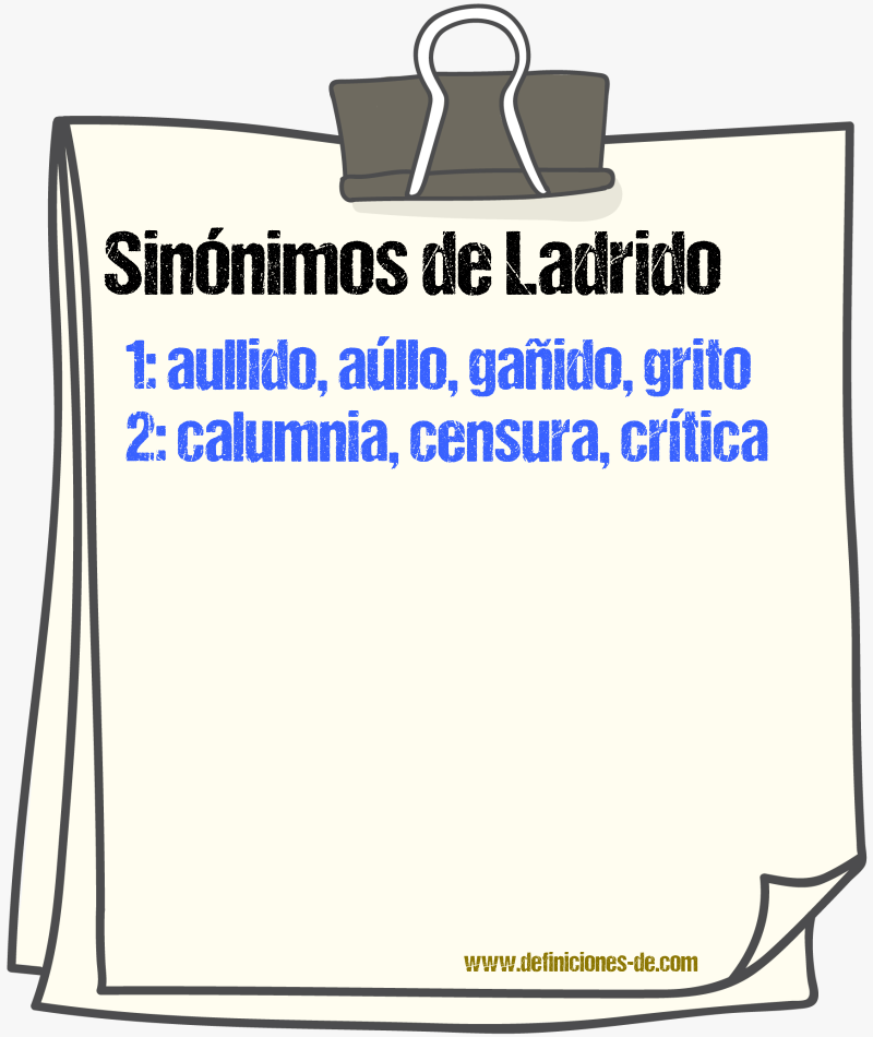 Sinnimos de ladrido