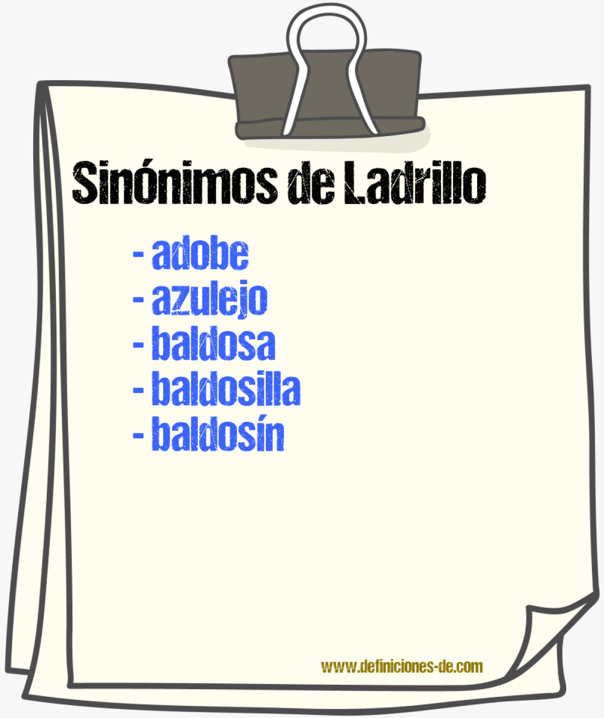 Sinnimos de ladrillo