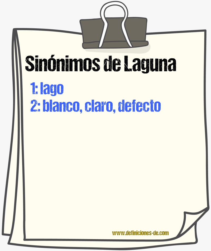 Sinnimos de laguna