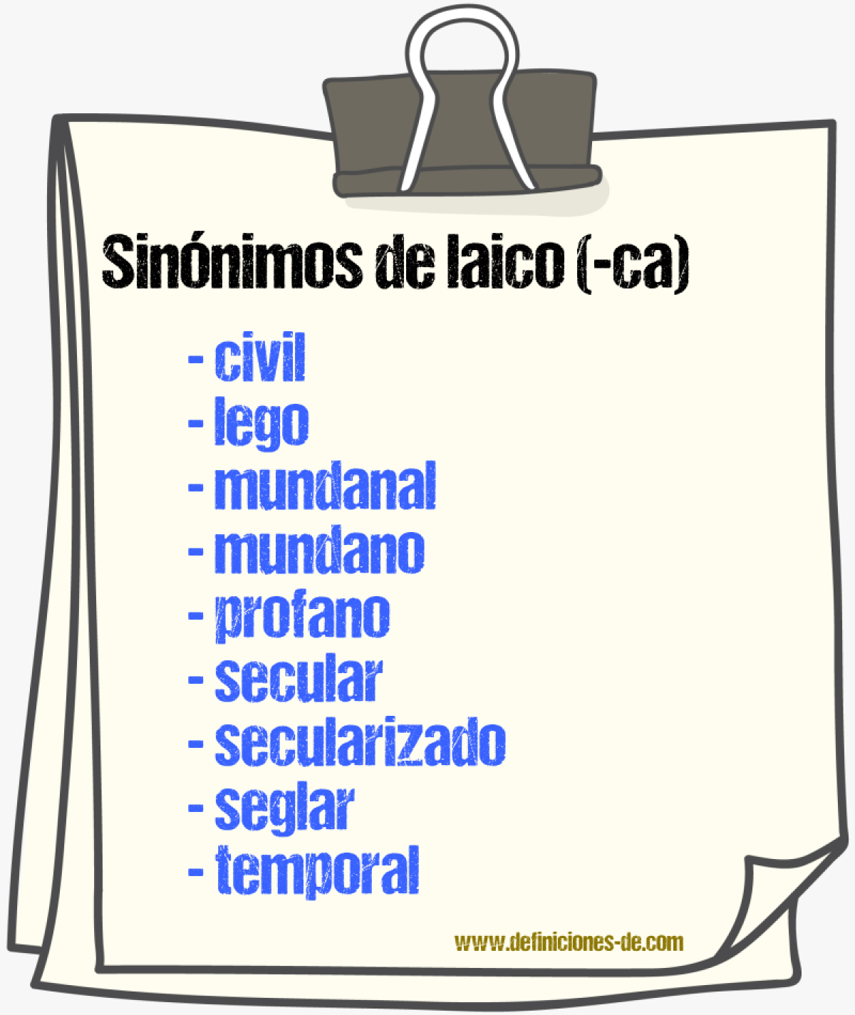 Sinnimos de laico