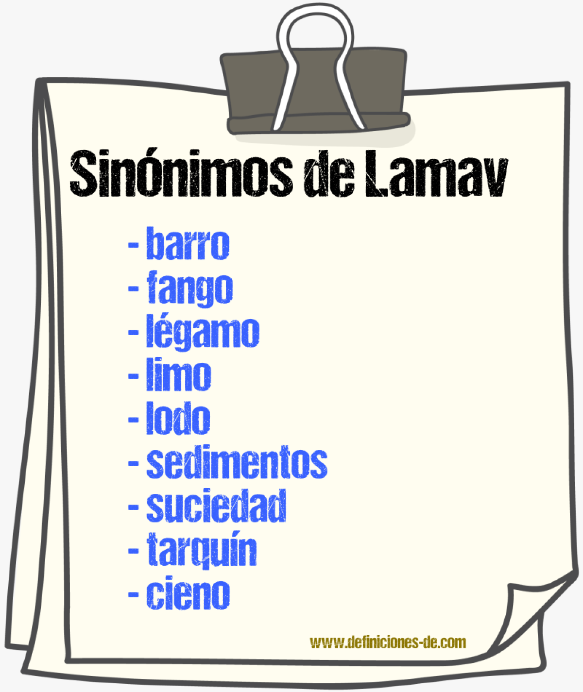 Sinnimos de lamav