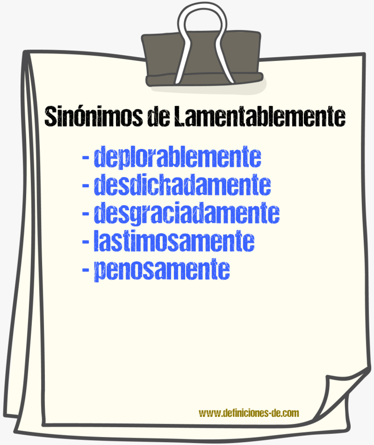 Sinnimos de lamentablemente