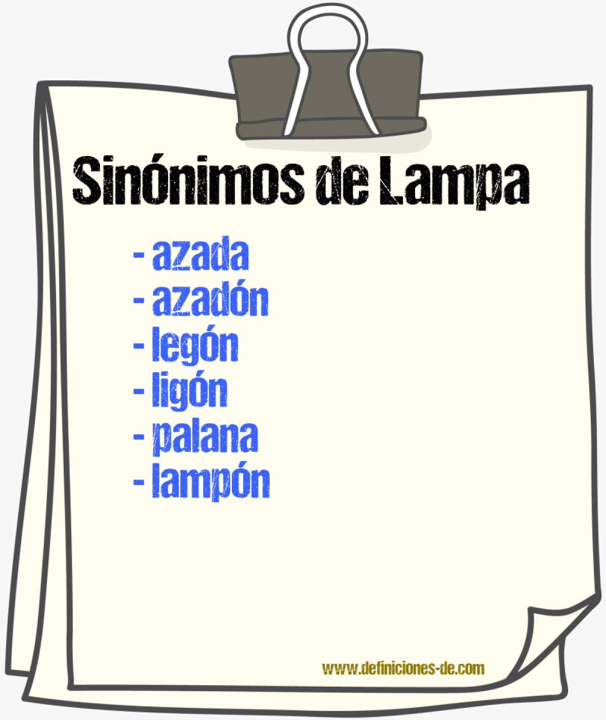 Sinnimos de lampa