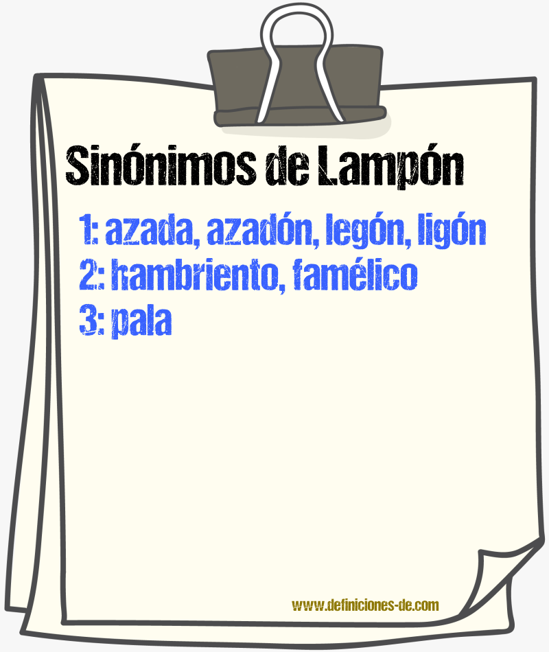 Sinnimos de lampn