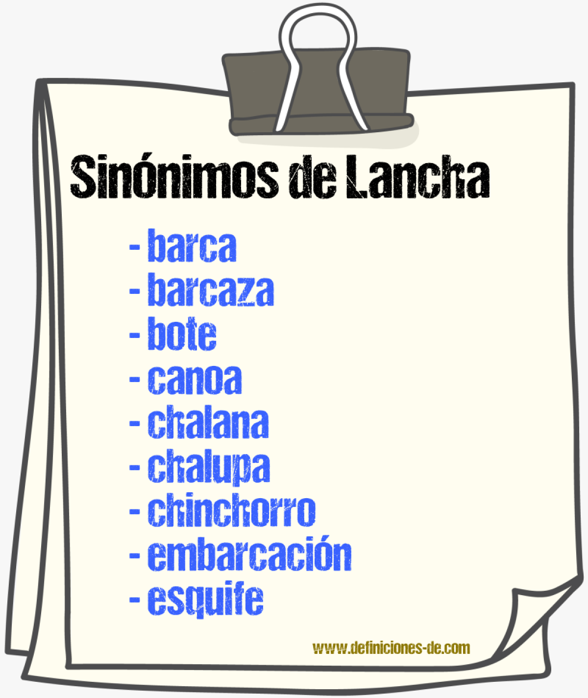 Sinnimos de lancha