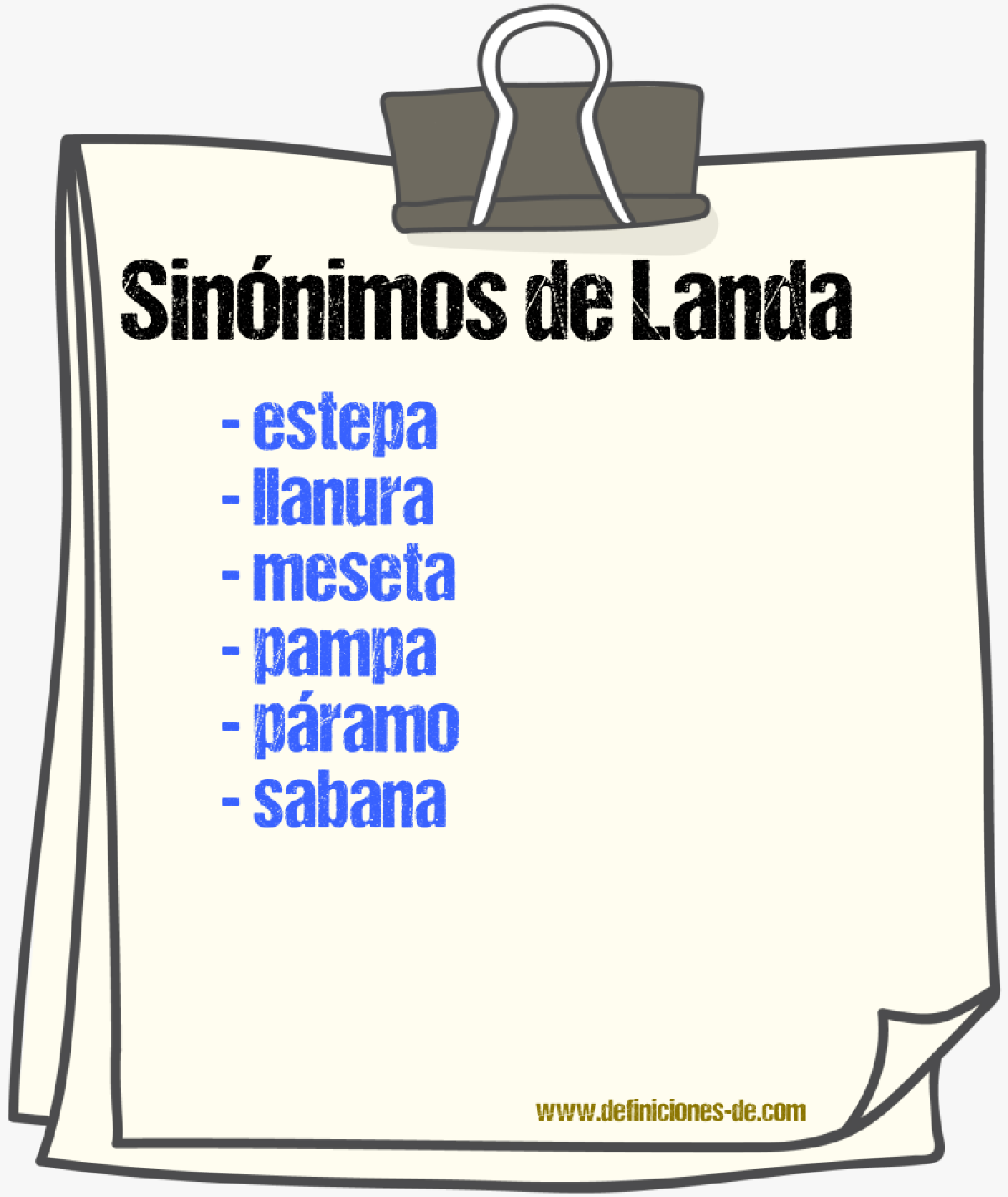 Sinnimos de landa