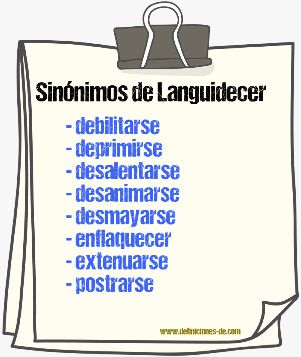 Sinnimos de languidecer