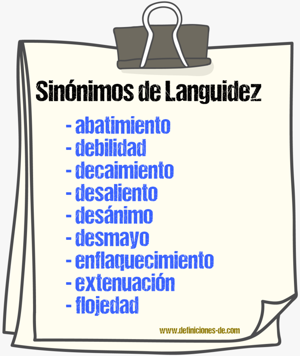 Sinnimos de languidez