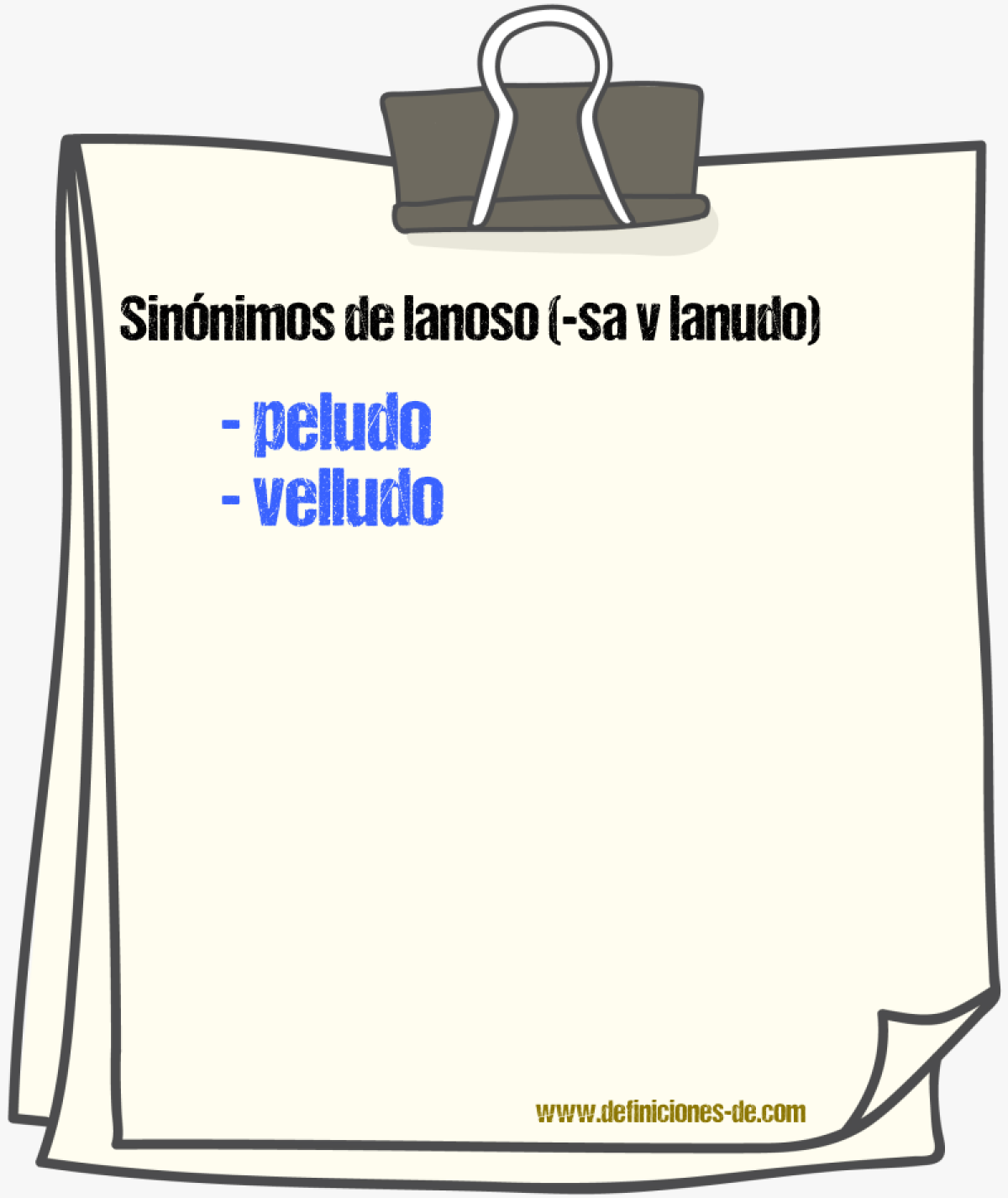 Sinnimos de lanoso