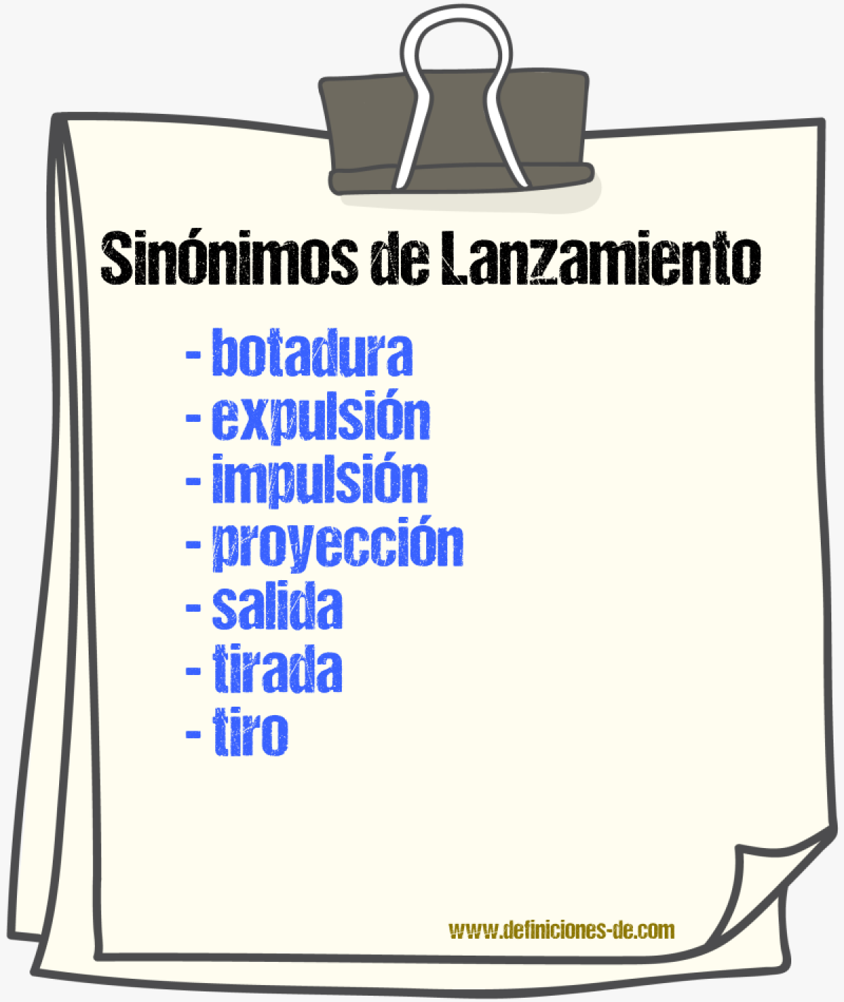 Sinnimos de lanzamiento