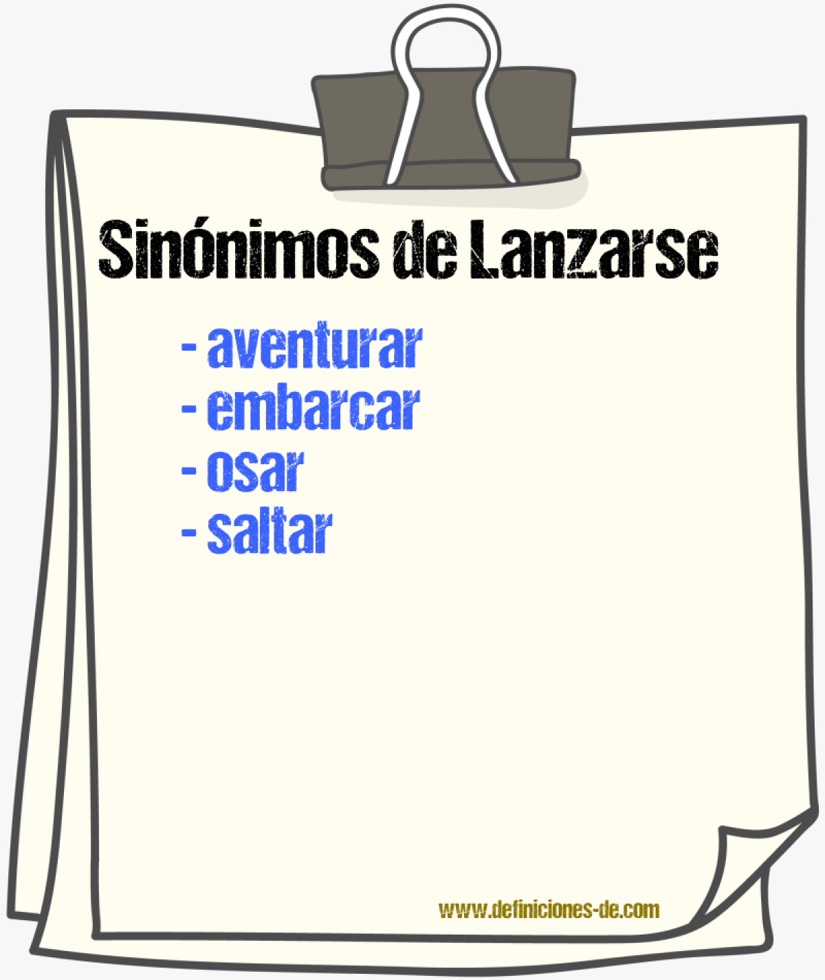 Sinnimos de lanzarse