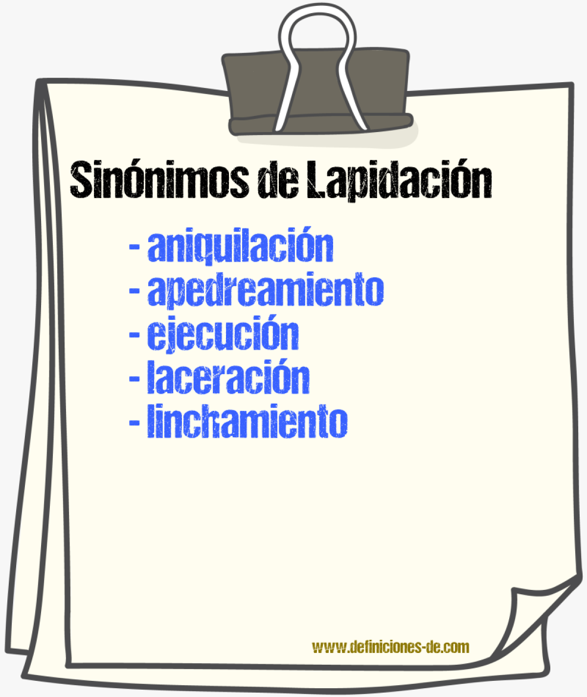 Sinnimos de lapidacin