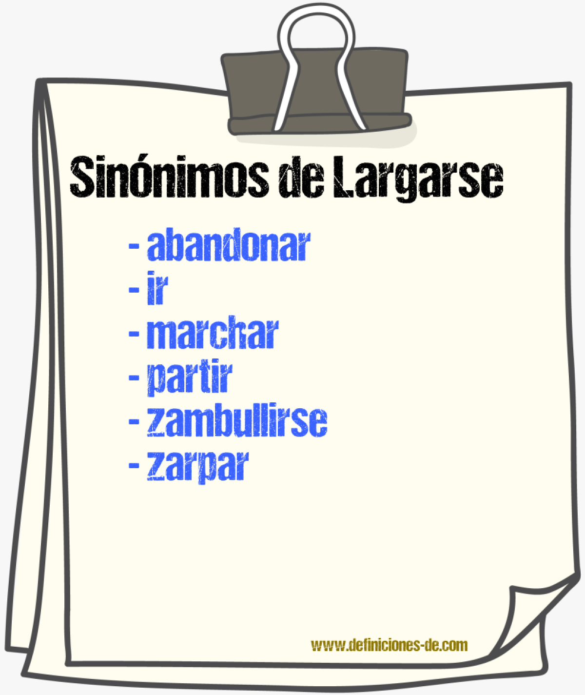 Sinnimos de largarse