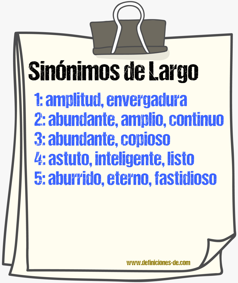 Sinnimos de largo