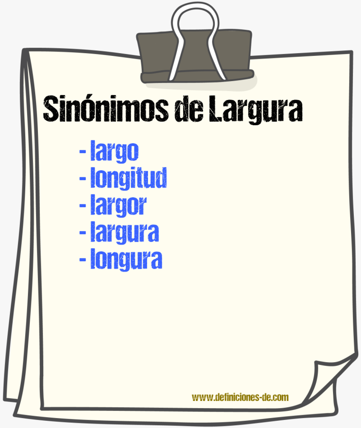 Sinnimos de largura