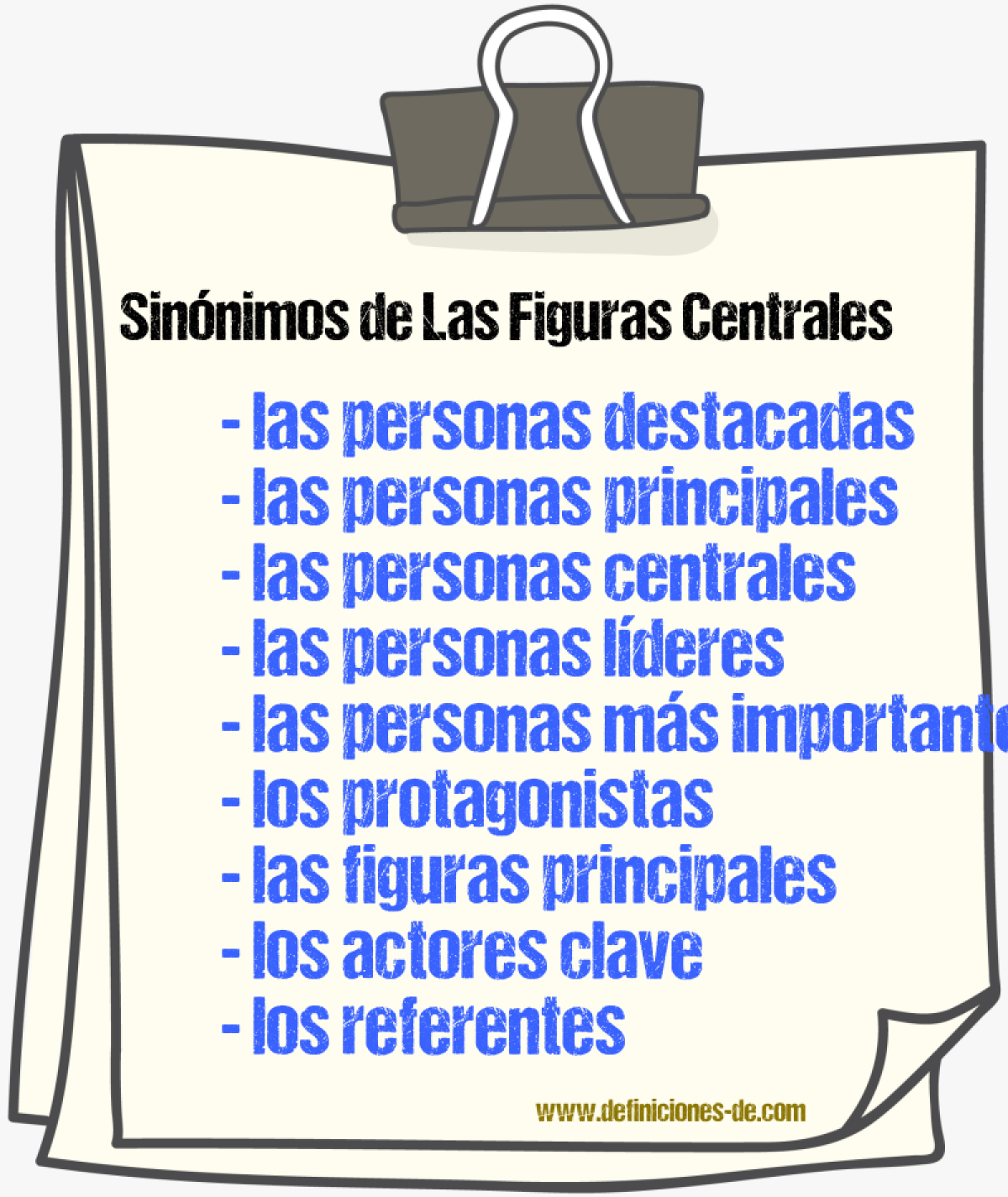 Sinónimos de las figuras centrales