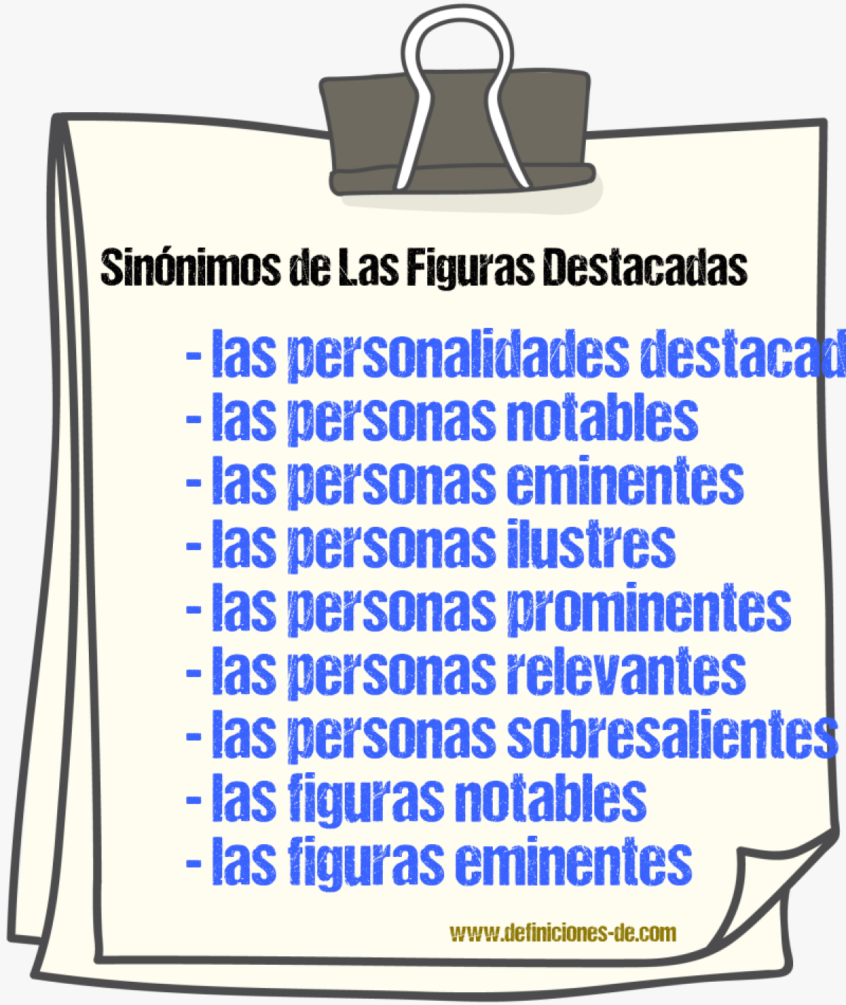 Sinónimos de las figuras destacadas
