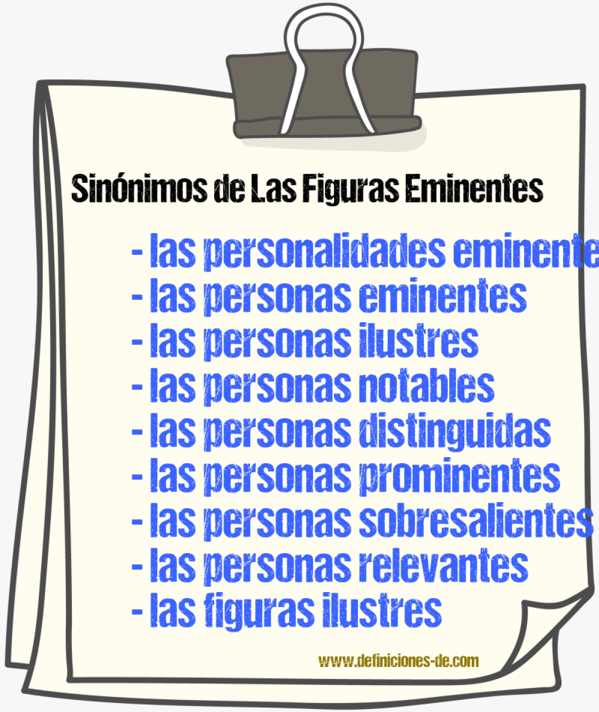 Sinónimos de las figuras eminentes