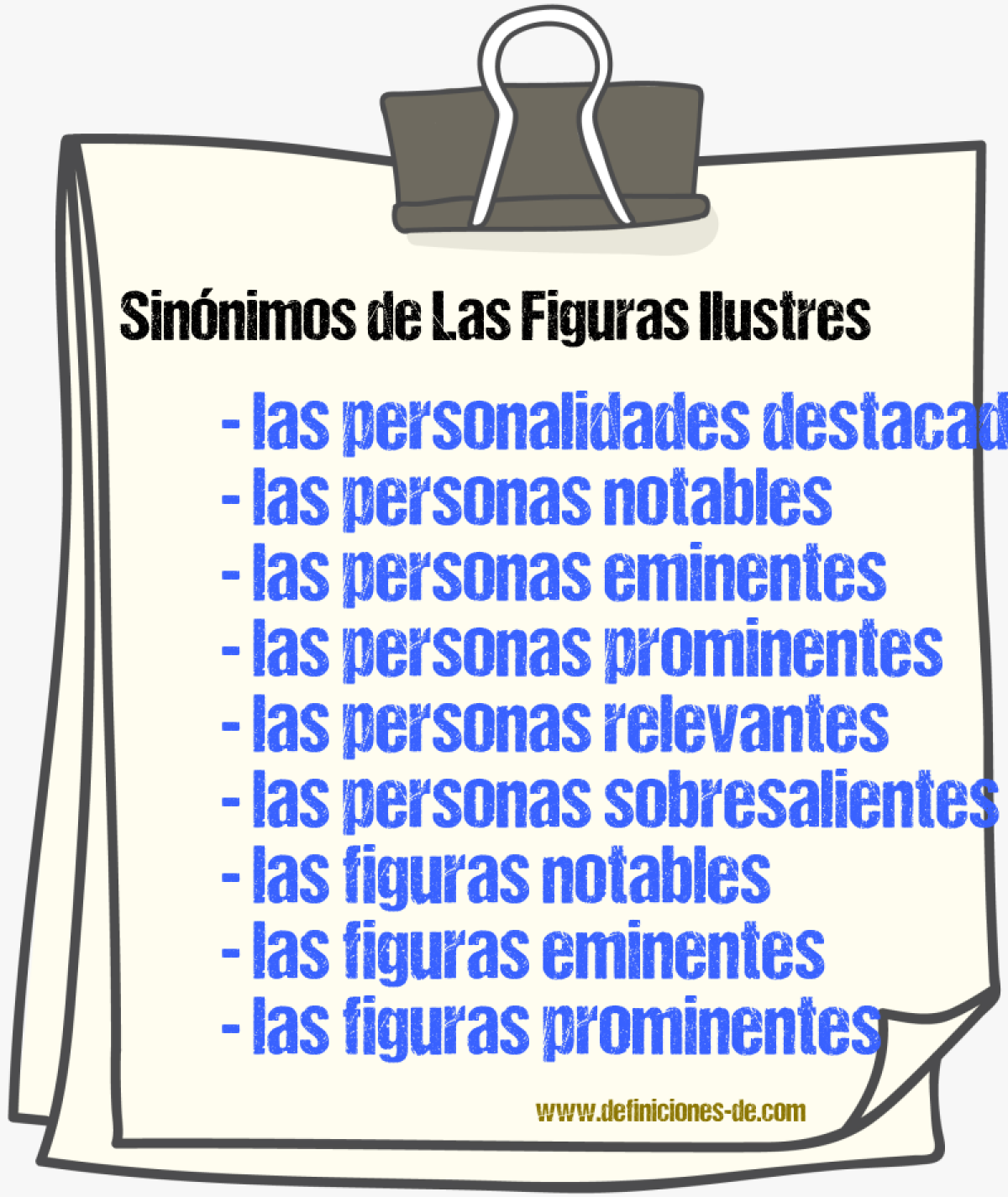 Sinónimos de las figuras ilustres