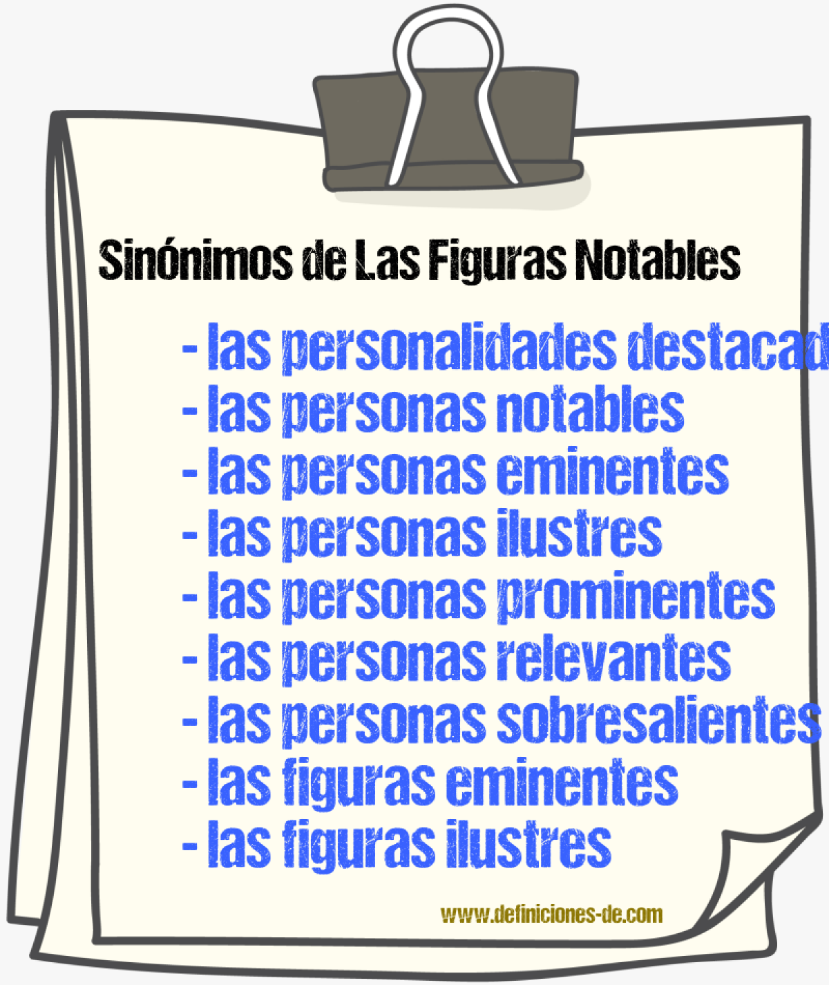 Sinónimos de las figuras notables