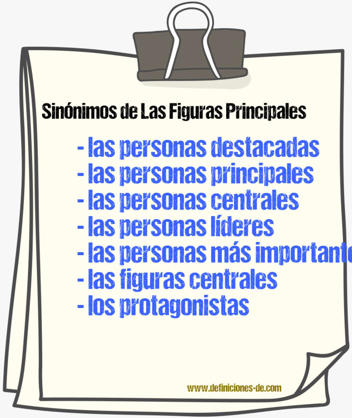 Sinónimos de las figuras principales