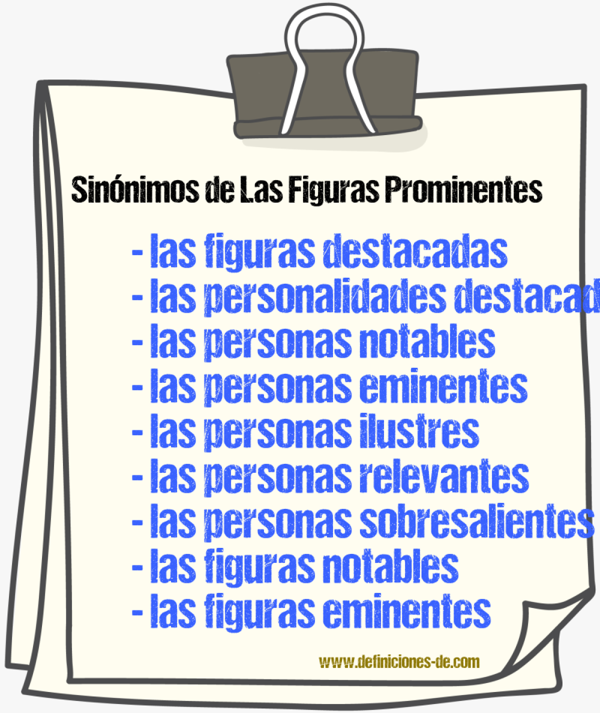 Sinónimos de las figuras prominentes