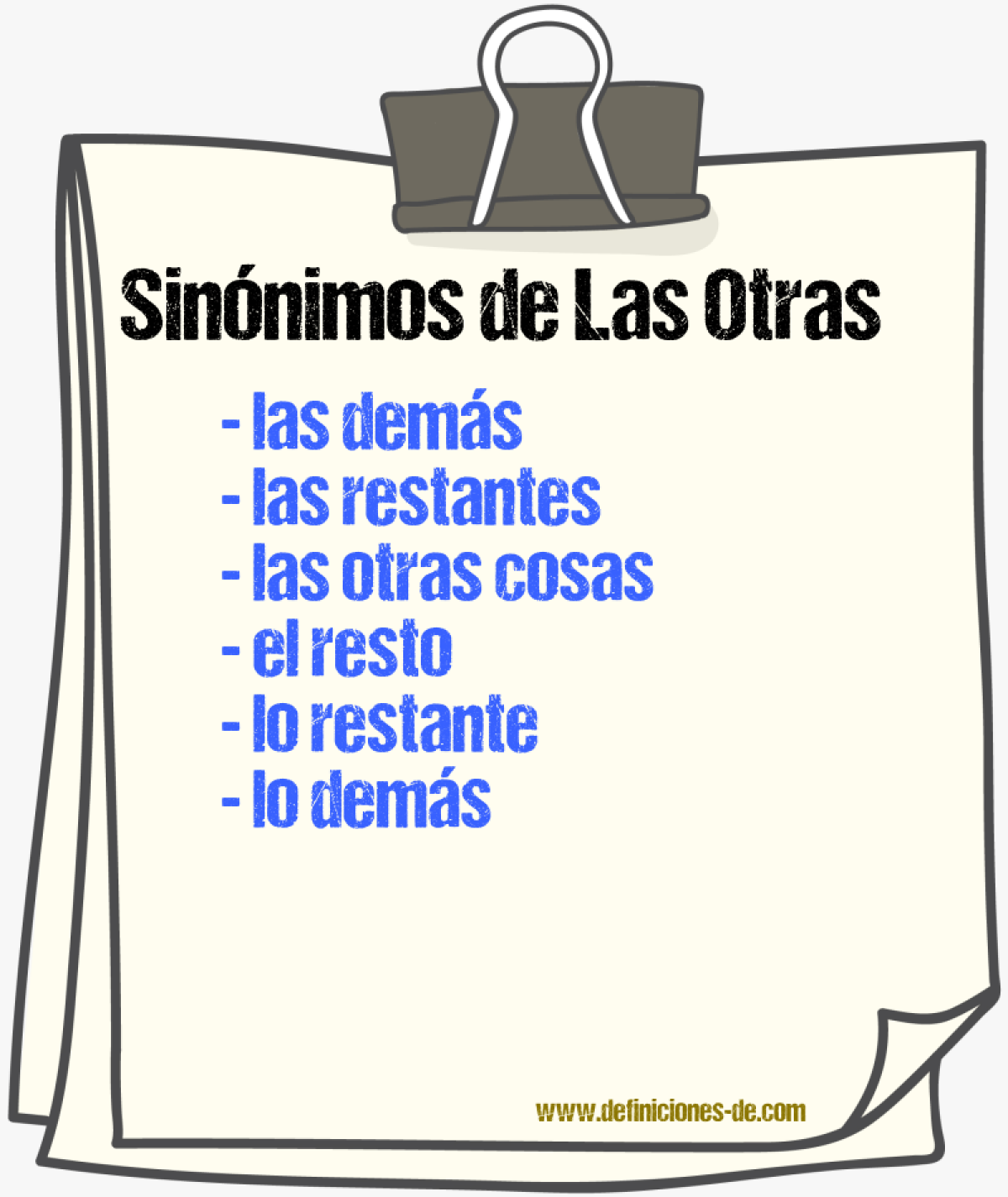 Sinónimos de las otras