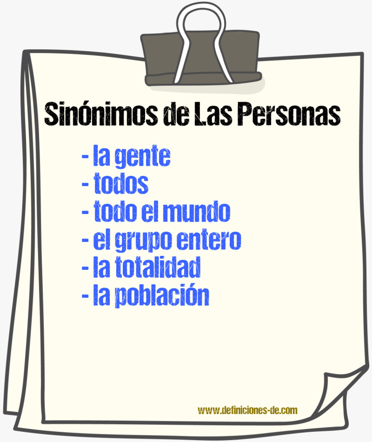 Sinónimos de las personas